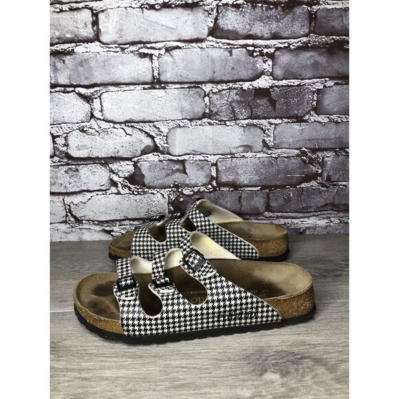 BIRKENSTOCK PAPILLIO Black White Leather Footbed Sandals Women’s Sz 38EU/7.5M US - Picture 6 of 16